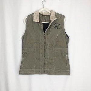 Kuhl Women’s Vest Brown Canvas fleece Lined Patina Dye Size Large Hiking
